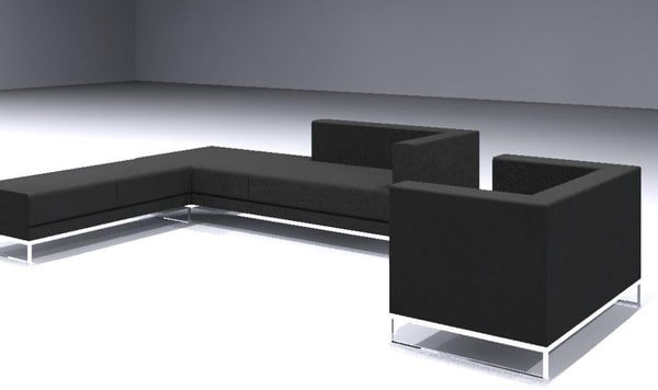 3ds sofa set contemporary bench - Sofa Contemporary Set of 3 pieces by saipanda